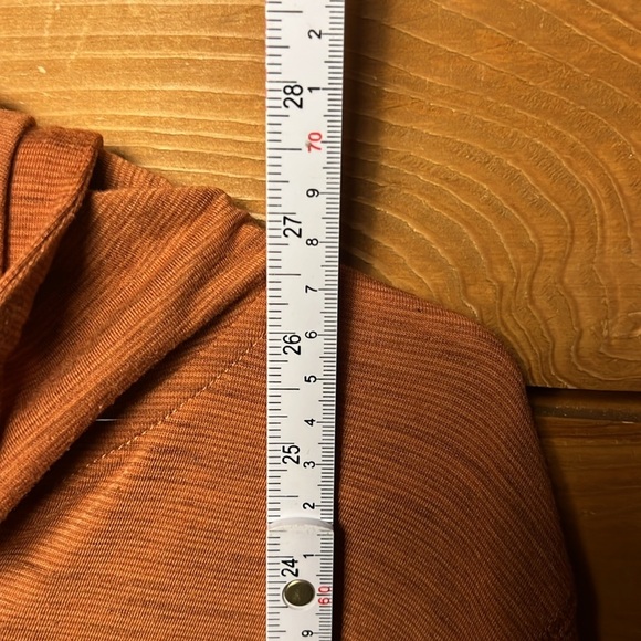 prAna Womens Hoodie Large rust/brown long sleeve‎ kangaroo pocket 1/4 button up - Picture 3 of 8